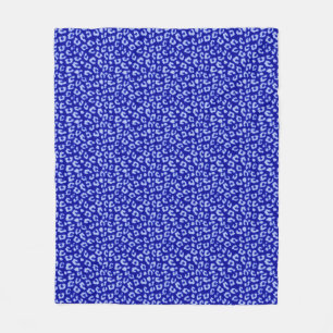 Blue Batik Leopard - Vliesdecke Fleecedecke