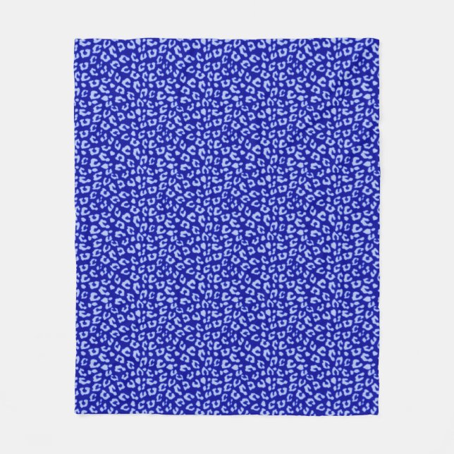 Blue Batik Leopard - Vliesdecke Fleecedecke (Vorderseite)