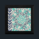 Blue Batik Tile I Geschenkbox<br><div class="desc">floral</div>