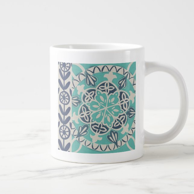 Blue Batik Tile I Jumbo-Tasse (Rechts)