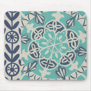 Blue Batik Tile I Mousepad