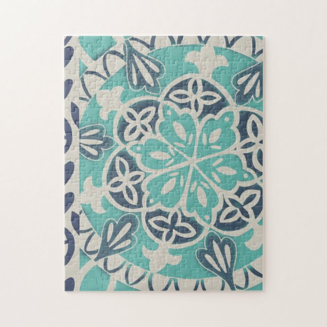 Blue Batik Tile I Puzzle (Vertikal)