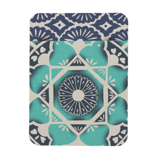 Blue Batik Tile II Magnet (Vertikal)