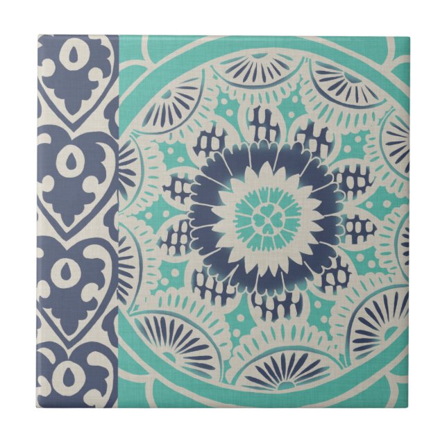 Blue Batik Tile III Fliese (Vorderseite)
