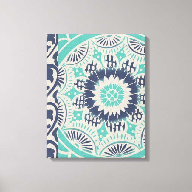 Blue Batik Tile III Leinwanddruck (Vorderseite)