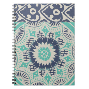 Blue Batik Tile III Notizblock