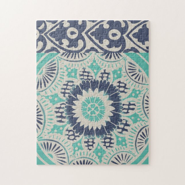 Blue Batik Tile III Puzzle (Vertikal)