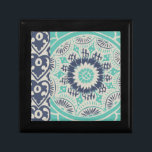 Blue Batik Tile III Schmuckschachtel<br><div class="desc">floral</div>