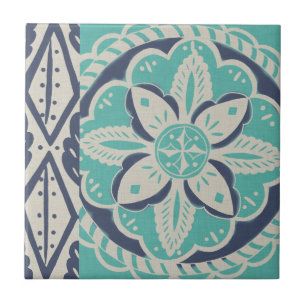 Blue Batik Tile IV Fliese
