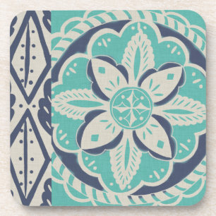 Blue Batik Tile IV Getränkeuntersetzer