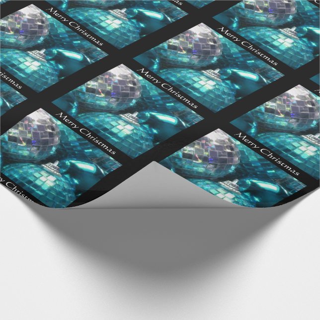 Blue Baubles Frohe Weihnachtsverpackung Papier sch Geschenkpapier (Ecke)