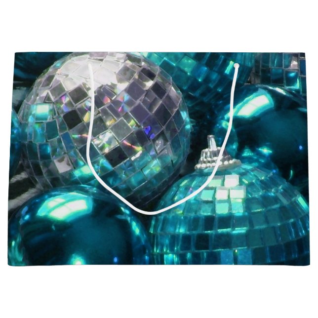 Blue Baubles Geschenktasche Große Geschenktüte (Vorderseite)