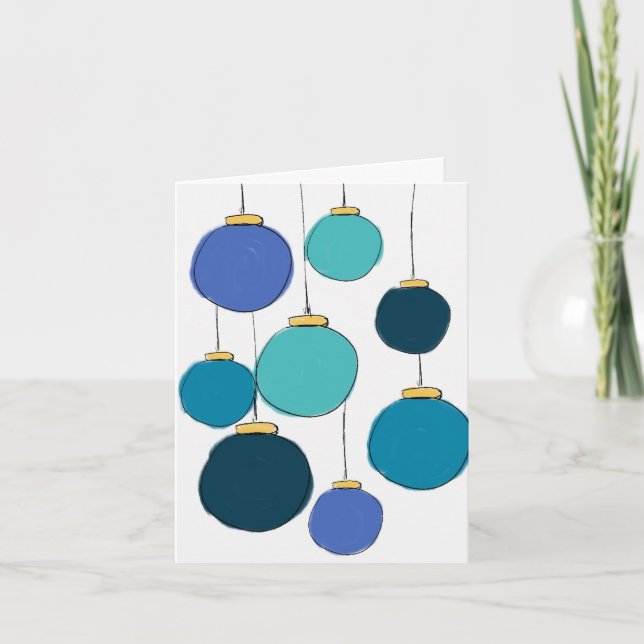 Blue Baubles Karte (Vorderseite)
