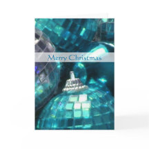 Blue Baubles "Merry Christmas" Kartenportrait