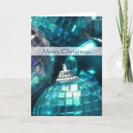 Blue Baubles "Merry Christmas" Kartenportrait Feiertagskarte