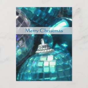 Blue Baubles Postkartenporträt "Frohe Weihnachten" Feiertagspostkarte