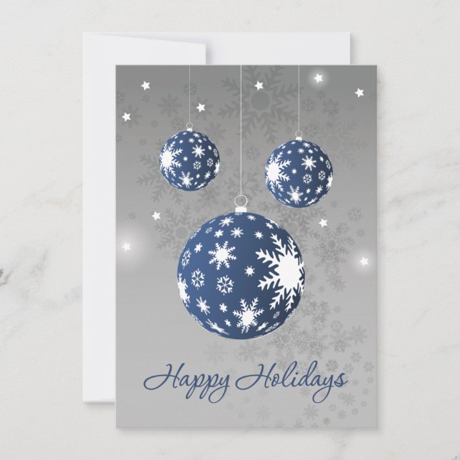 Blue Baubles Snowflakes Weihnachten Neues Jahr (Vorderseite)