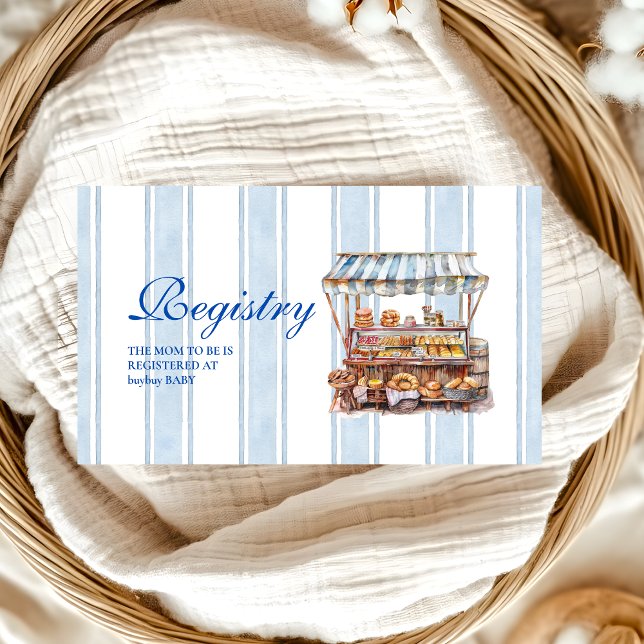 Blue Bauern Market Baby Showregister Begleitkarte (Von Creator hochgeladen)