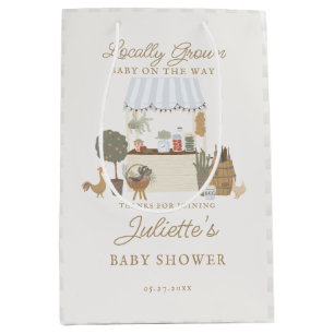 Blue Bauern Market Vor Ort wachsen Baby Dusche Gef Mittlere Geschenktüte