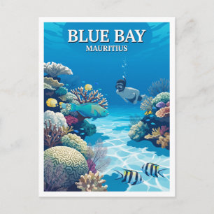 Blue Bay Marine Park Mauritius Reiseandenken Postkarte