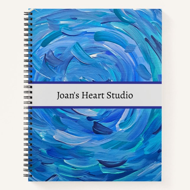 Blue Bayou Abstrakt Personalisiertes Notizbuch (Vorderseite)