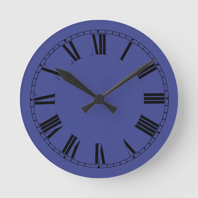 Blue Bayou Solid Color Runde Wanduhr (Vorderseite)