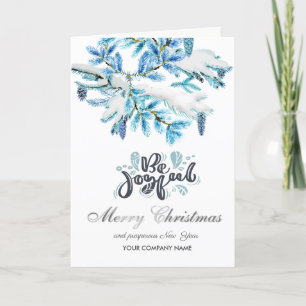 Blue Be Joyful, Pine Tree, Pine Cone Frohe Weihnac Feiertagskarte