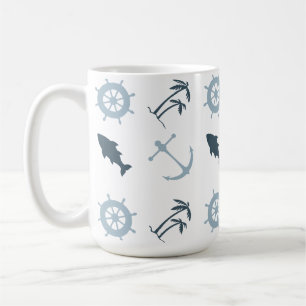 Blue Beach Anchors Palm Trees Kaffeetasse