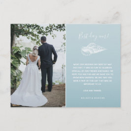 Blue Beach Foto Wedding Vielen Dank Postkarte