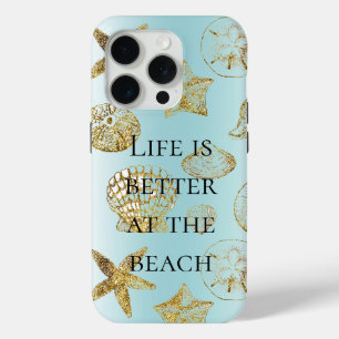 Blue Beach Gold Muscheln Case-Mate iPhone Hülle