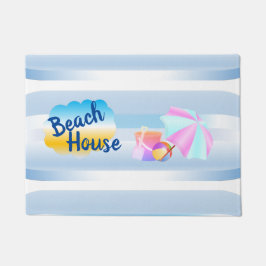 Blue Beach House Door Mat Fußmatte