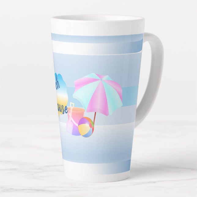 Blue Beach House Latte Tasse (Rechte Ecke)