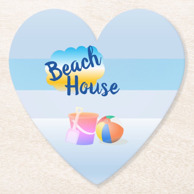 Blue Beach House Paper Untersetzer 2 (Vorderseite)
