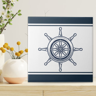 Blue Beach House Schiff Helm Nautical Fliese