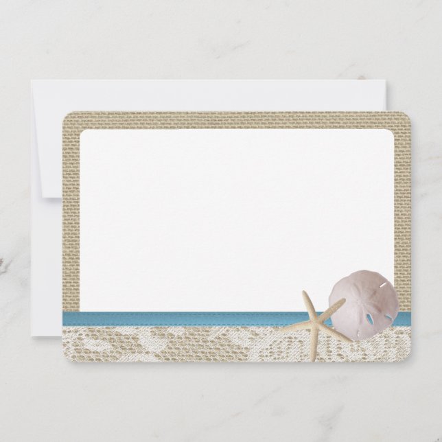 Blue Beach Lace Sand Dollar Vielen Dank Dankeskarte (Vorderseite)