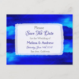 Blue Beach Ocean Themed Wedding Save the Date Ankündigungspostkarte