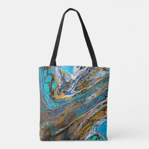 Blue Beach, River Water und Stone abstrakte Kunst