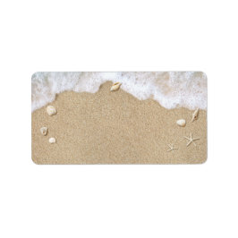 Blue Beach Waves Bat Mitzvah Address Labels Adressaufkleber