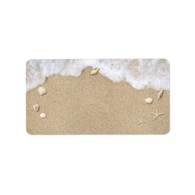 Blue Beach Waves Bat Mitzvah Address Labels Adressaufkleber (Vorne)