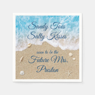 Blue Beach Waves Brautparty Napkin Serviette