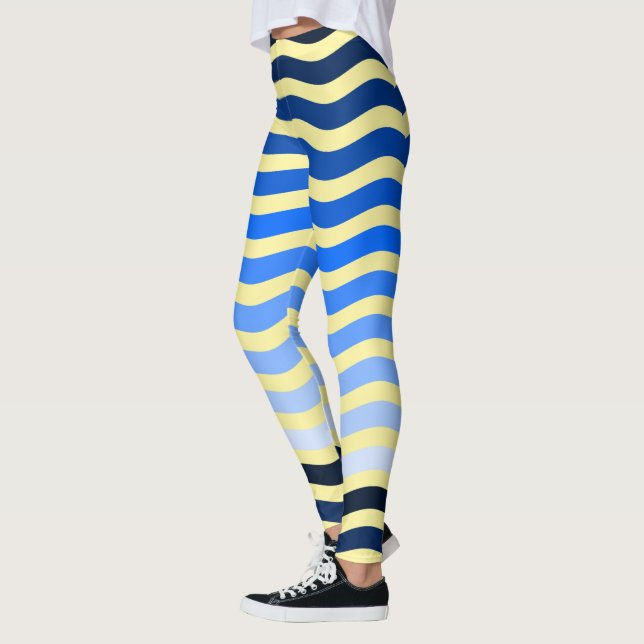 Blue Beach Waves Leggings (Links)