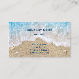Blue Beach Waves & Sand Business Card Visitenkarte