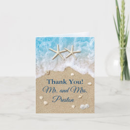 Blue Beach Waves & Starfish Danke Ihrer Karte