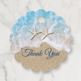 Blue Beach Waves & Starfish Geschenkanhänger