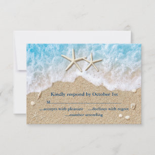 Blue Beach Waves & Starfish UAWG RSVP Karte