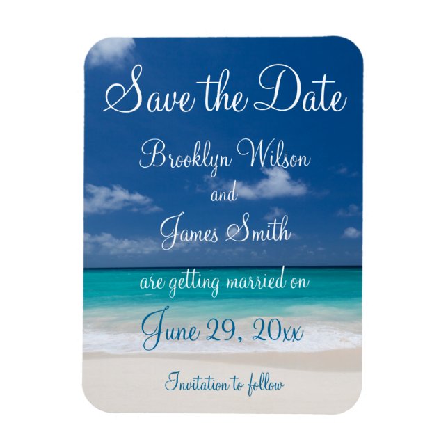 Blue Beach Wedding rettet das Date Magnet (Vertikal)