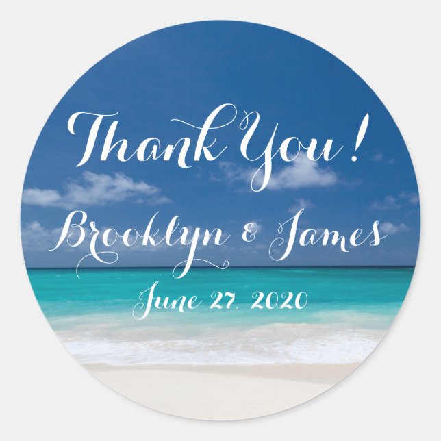 Blue Beach Wedding Stickers (Vorderseite)