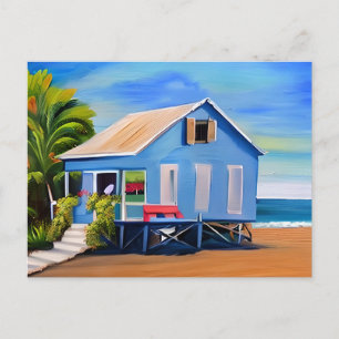 Blue Beach Zuhause und Ocean   BEHALTEND TOUCH Postkarte
