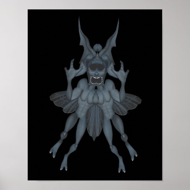 Blue Beängstigend Goblin Halloween Poster (Vorne)