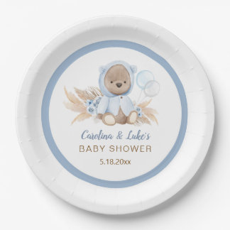 Blue Bear Baby Dusche Party Paper Teller